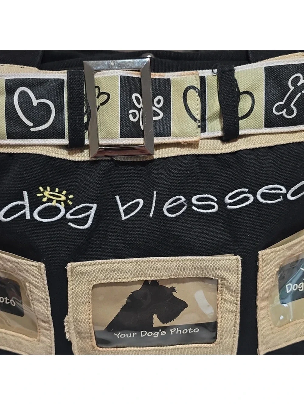 Just BePaws Dog Blessed Canvas Tote Bag with Photo Frames